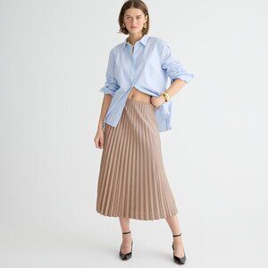 J-Crew Gwyneth Pleated Midi Slip Skirt in Warm Boulder Size S NWT